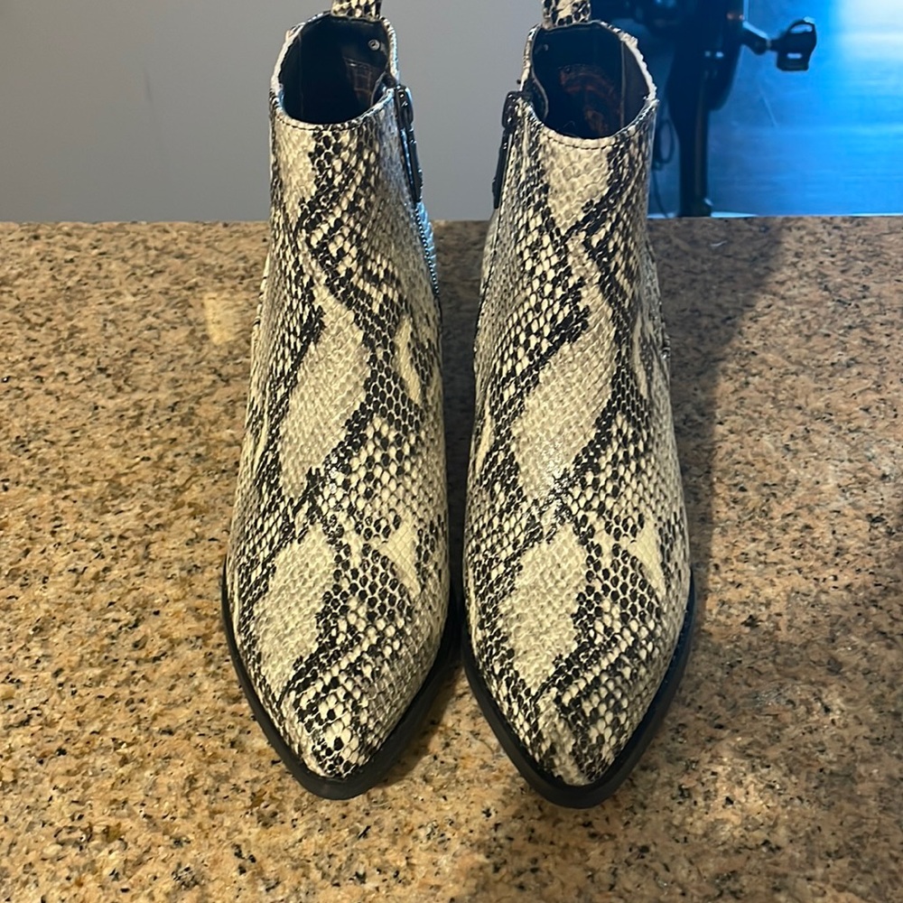 Blondo faux snake skin booties
